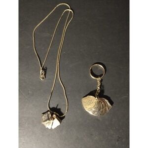 Vintage Ten Commandments Keychain And Necklace